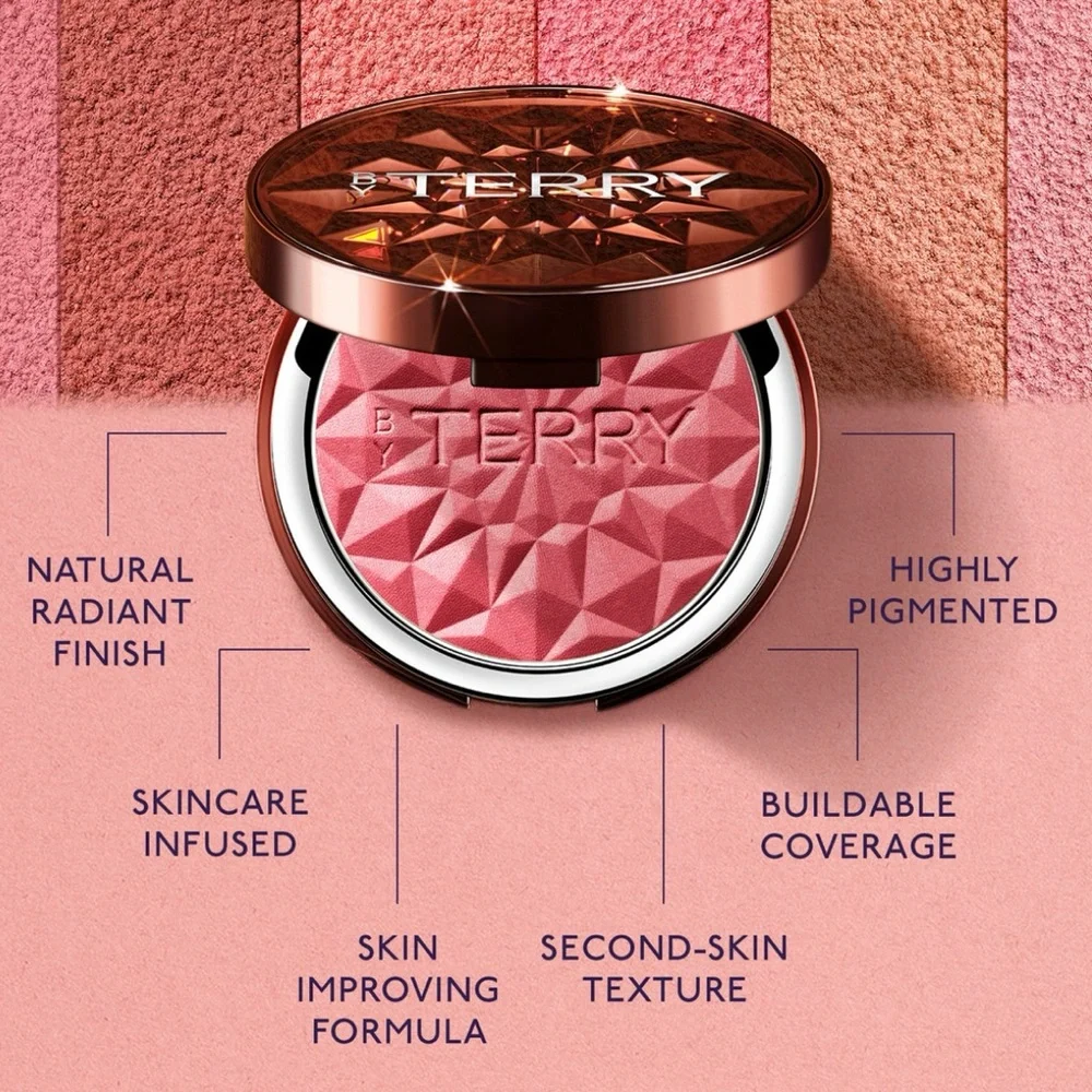 By Terry Tea to Tan Hydrating Healthy Glow Powder Blush in Shade Rosy Romance